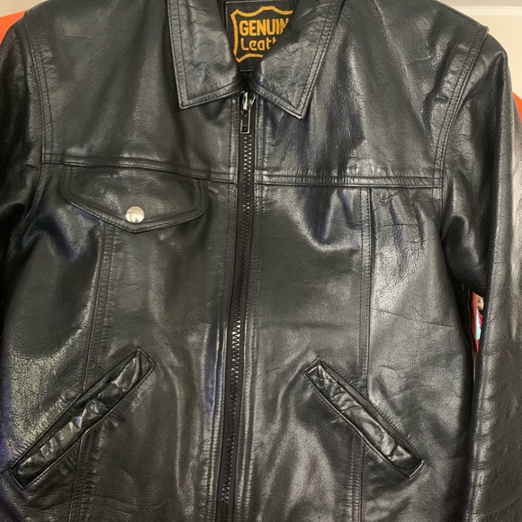 Genuine Leather Brand Biker Jacket - Picture 8 of 8